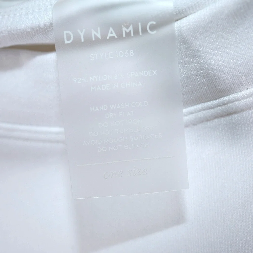 DYNAMIC Style 1058 Bodysuit White One‎ Size Short Sleeve Thong Nylon Spandex - Picture 2 of 8